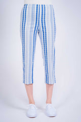 Wide Denim Stripe Thinny Capri