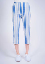 Wide Denim Stripe Thinny Capri