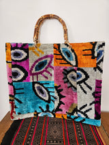 Velvet Patchwork Tote Bag