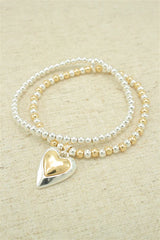 The Heart of Gold Bracelet Stack