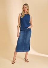 Pull-On Skirt with Slits