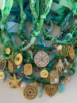 Mystic Lagoon  Blue Rhinestone Plate Necklace