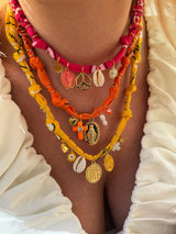 Santa Giulia Orange Cross Necklace