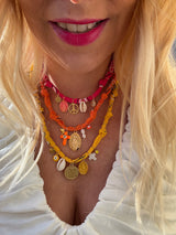 Santa Giulia Orange Cross Necklace