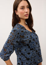 3/4 Sleeve Popover Top