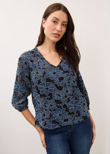 3/4 Sleeve Popover Top