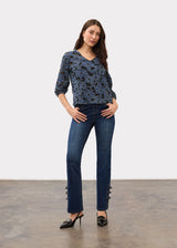 3/4 Sleeve Popover Top