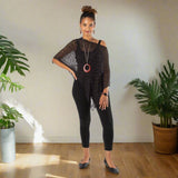 Short Popcorn Knit Poncho