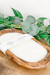 Brown Oval 4 Wick Dough Bowl Soy Candle- EUCALYPTUS LAVENDER