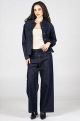 Wide Leg Front Tie Denim Pant