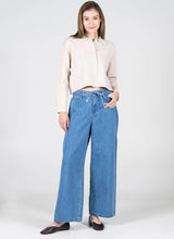 Wide Leg Front Tie Denim Pant