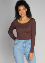 Ribbed Long Sleeve Round Neck