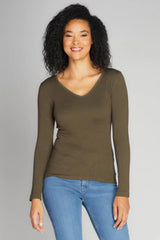Seamless Rib V-Neck Top