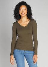 Seamless Rib V-Neck Top