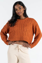 Crop Cable Knit Sweater