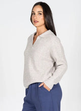 Waffle Knit Polo Sweater