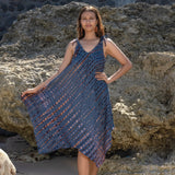 Tie Dye Handkerchief Dress DENIM/GOLD