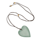 Wooden MATTE Heart Pendant On Suede