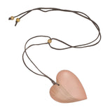 Wooden MATTE Heart Pendant On Suede