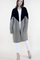 Partial Eyelash Chveron Cardigan