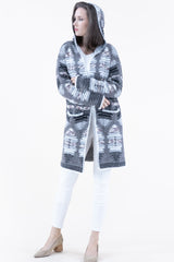 Native Print Duster Cardigan