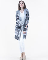 Native Print Duster Cardigan
