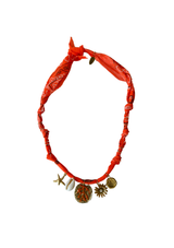 Golden Fluo Orange Coral Necklace