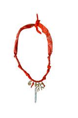 Golden Fluo Orange Long Pearl Necklace