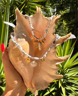 Golden Fluo White Shell Necklace