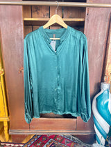 Silk Luxe Bubble Sleeve Shirt