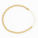 3mm Beaded Bracelet with Pearl bar