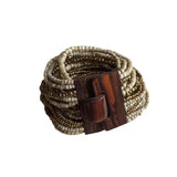 Mixed Bead Bracelet with Wooden Clasp
