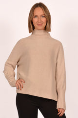 Effortless Rib Mock Neck Sweater