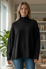 Rib Mock Neck Sweater