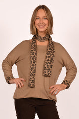 Leopard Top w/ Scarf