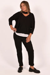 Diamond Patterned Sweater w/ Scarf