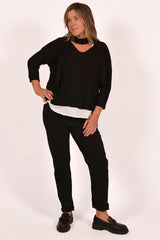 Diamond Patterned Sweater w/ Scarf