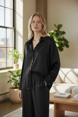 Satin Button Down Shirt