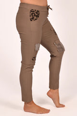 Sequin Leopard Print Pant