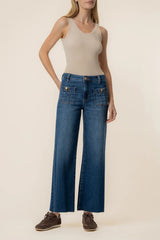 Meg HR Wide Leg Raw Hem