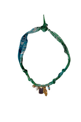 Mystic Lagoon  Blue Rhinestone Plate Necklace