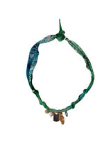 Mystic Lagoon  Blue Rhinestone Plate Necklace