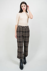 Plaid Wide Crop Pant