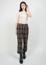 Plaid Wide Crop Pant