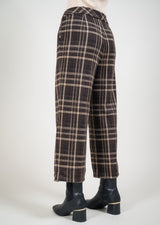 Plaid Wide Crop Pant