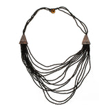 Multi Strand Wooden Side Necklace