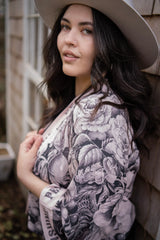 Peace Wine & Sunshine Cropped Kimono