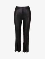 Faux Leather 7/8 Split Front Pant