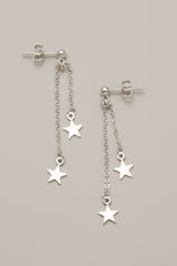 Drop Chain Star Earring SILVER