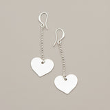 Drop Chain Heart Earring SILVER